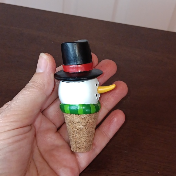 Wine Bottle Cork Stopper Corningware Snowman Wine Stopper - Picture 3 of 11